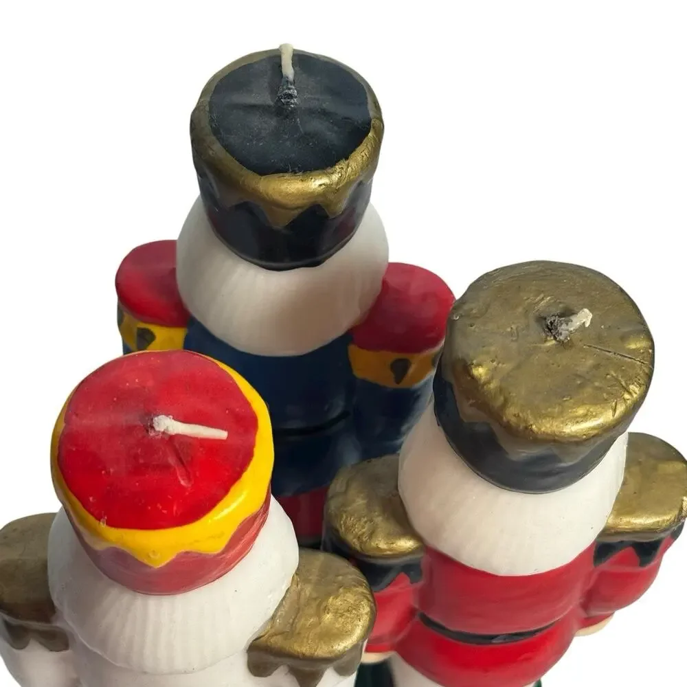 Vintage Nutcracker Christmas Wax Candles - 3 Nutcracker Soldiers Holiday Decor